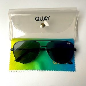 Quay High Key Mini Polarized Black Metal Sunglasses